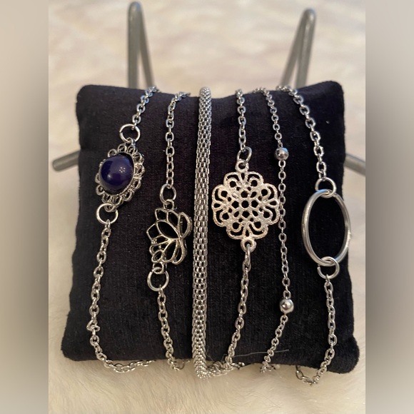 Set of Six Bohemian Hollow Lotus Leaf Bracelets - Picture 7 of 11